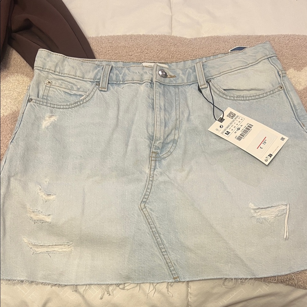 ZARA Light Blue Denim Skirt